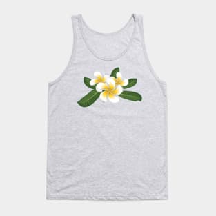 White plumeria with leaves Tank Top